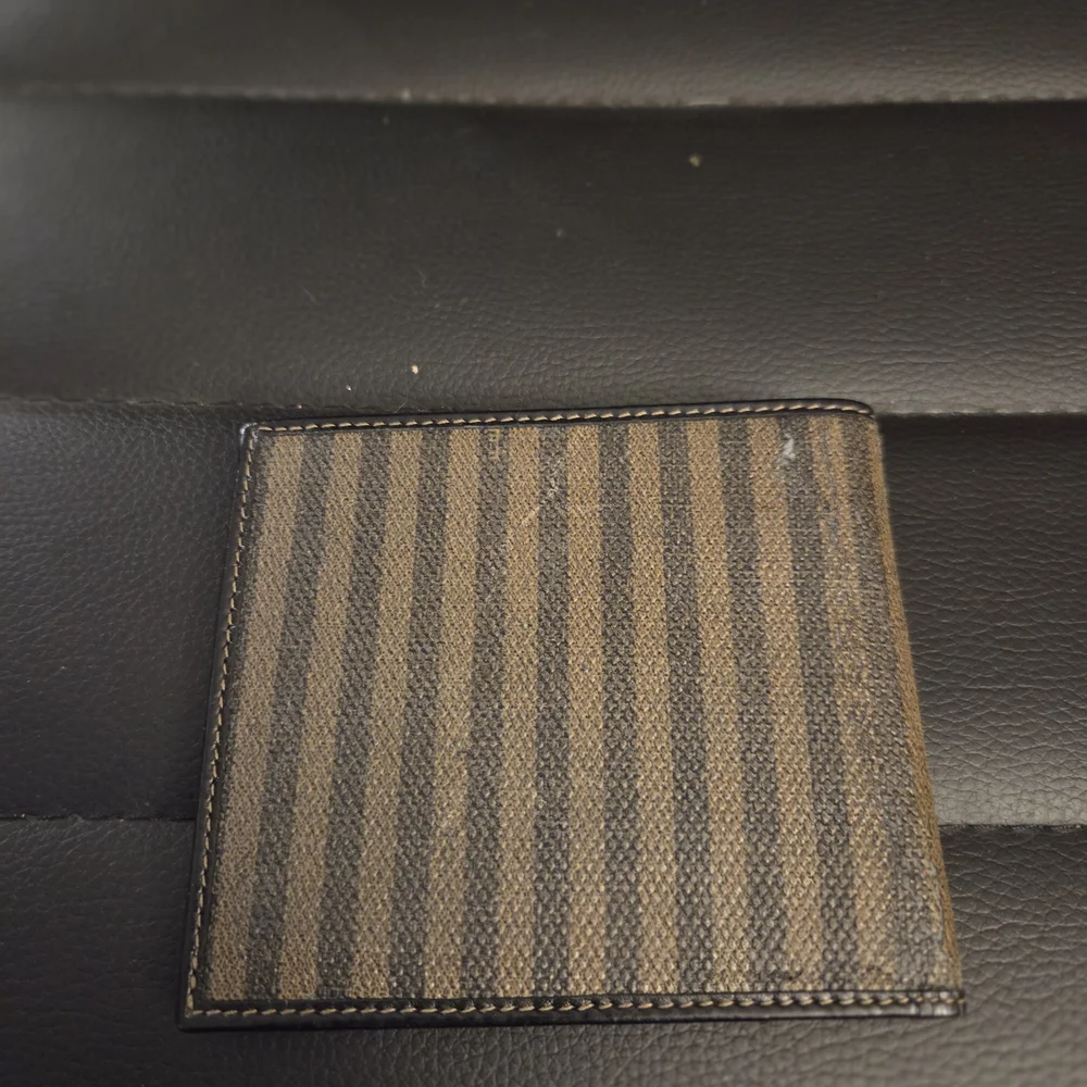 Vintage Fendi Pequin Stripe Bifold Wallet.